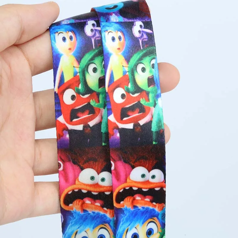 Disney Cartoon Movie Inside Out2 Neck Strap Sadness Figure for Lanyard Key Chain Decoration Hangings for Children Birthday Gifts