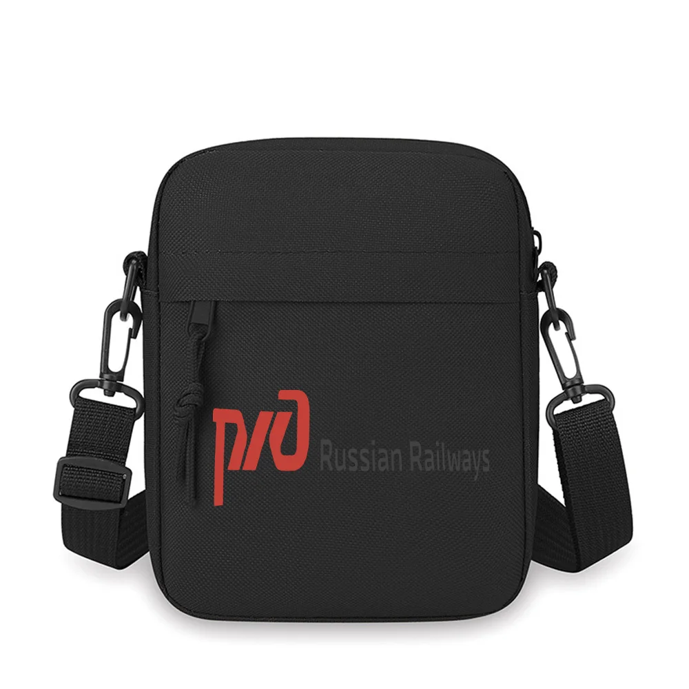 

Railways logo text red symbol design Men Crossbody Bag Single Shoulder Women Cartoon Anime Film Printing Design Unisex