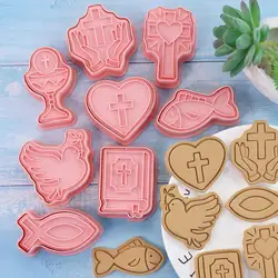 Holy Communion Cookie Mould Set Religious Baptism Biscuit Mold Set Of 8 Cookie Cutters First Communion Religious Baptism Holy PP