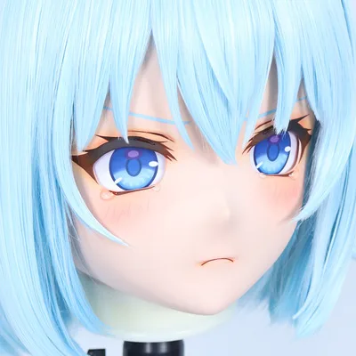 (C-31）Customize Character Resin Full Head With Back Shell Japanese Animego Cosplay Crossdressing Anime Kigurumi Mask With Lock