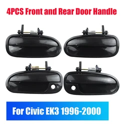 4Pcs Car Outside Exterior Door Handle For Honda Civic EK3 1996 1997 1998 1999 2000 (Rear Door Handle&Front Door Handle)