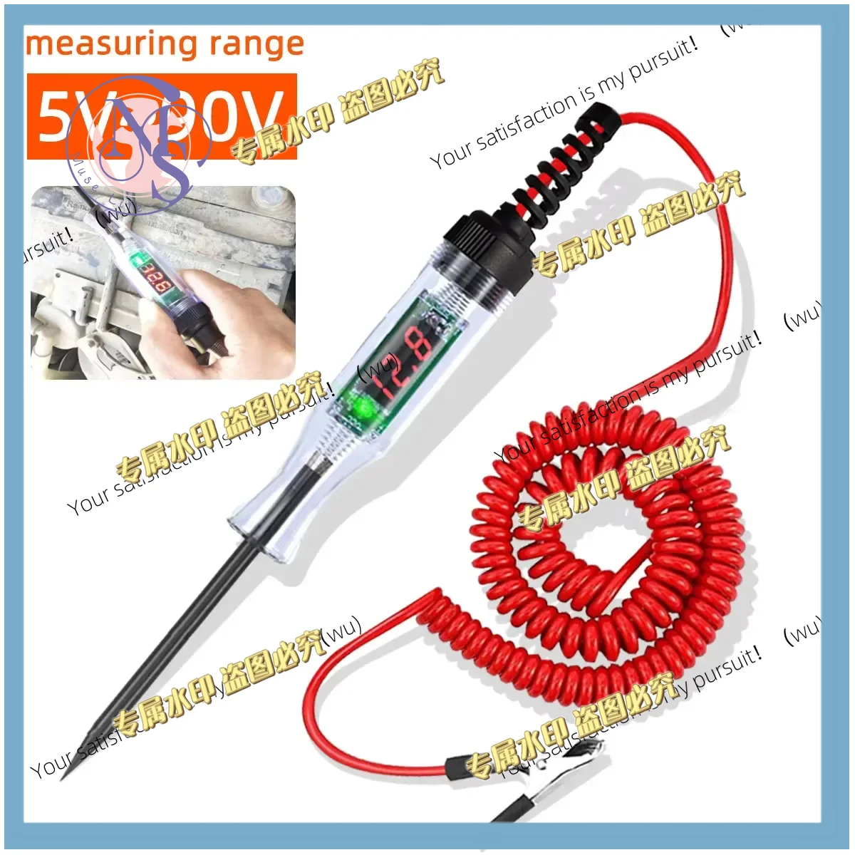 6pcs 6/12/24 V Automotive Truck Voltage Circuit Test Pen, 5-90V Digital Display Automotive Test Lamp Probe