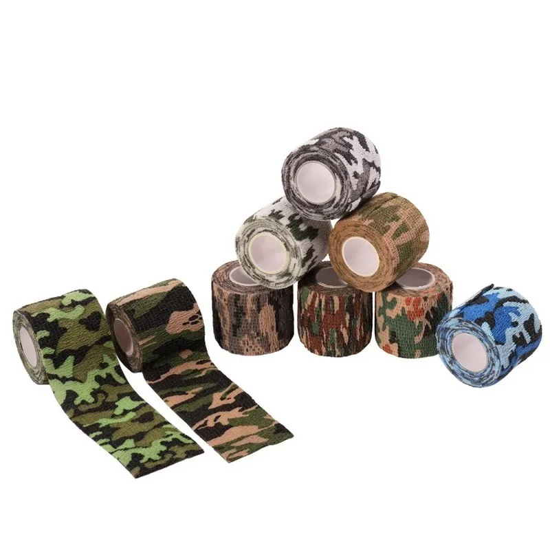 1 Roll Camouflage Self Adhesive Bandage Wrap 5cm X 4.5m Elastic Ankle Knee Finger Arm Support Athletic Sports Protector