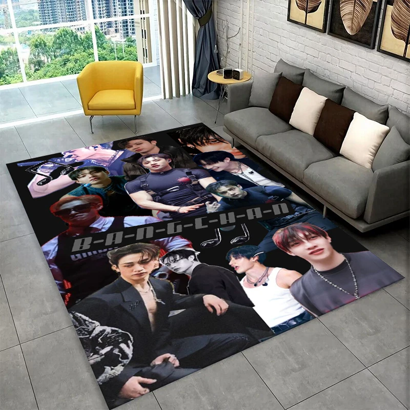 Kpop Bang Chan Stray Kids Music Carpet Rug for Playroom Bedroom Living Room Sofa Home Decor,kid Area Rug Non-slip Floor Mat