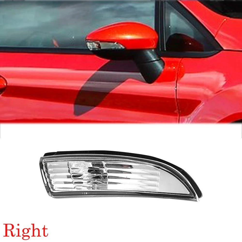 White Right Reversing Mirror Steering Lamp Rearview Mirror Steering Lamp Without Bulb Suitable For 2008-2016 Ford Fiesta Mk8