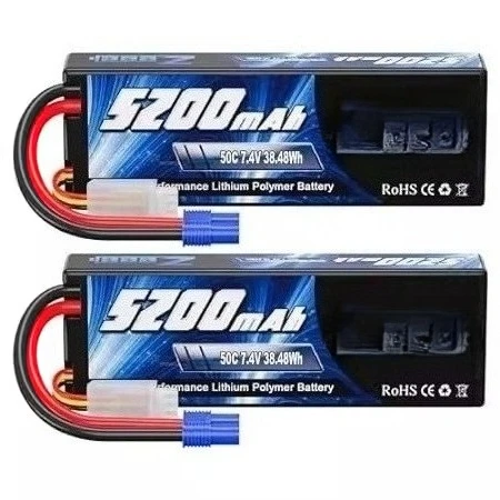 

2S 5200mAh Lipo Battery 7.4V 50C Hard Case Battery w
