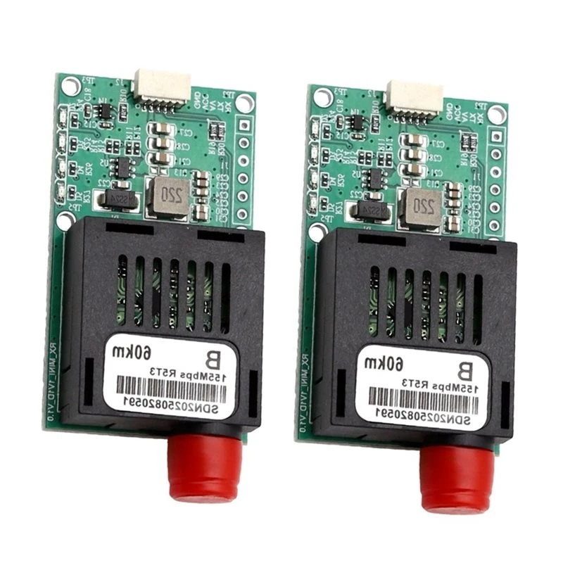 【ACESSÓRIO PARA TELEFONE】Módulo Transceptor Óptico TTL 60KM FC/UPC 2PCS Equipamento Terminal Transceptor de Fibra RX