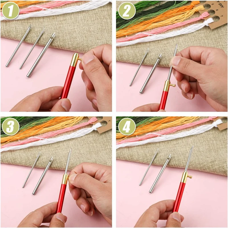 KB-13Pcs لكمة إبرة أطقم قابل للتعديل لكمة إبرة أداة الخياطة الفن الإبر ، للبالغين المبتدئين الخيط