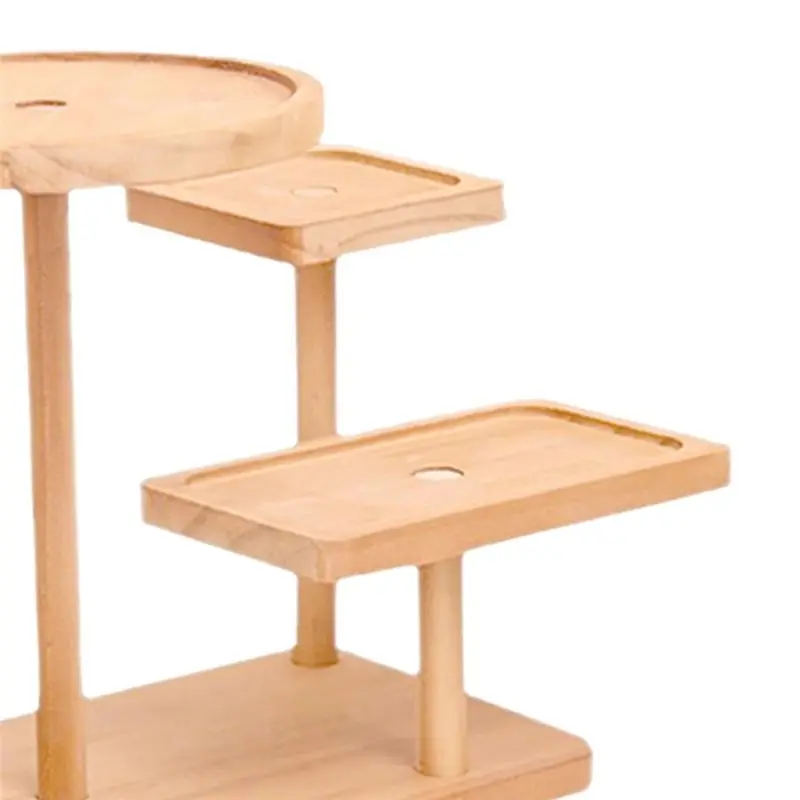 DT19 Wooden Display Riser Stand, Desktop Cabinet Organizer Shelf, Multi-Tier for Cupcake, Plant, , Window Sill Decor