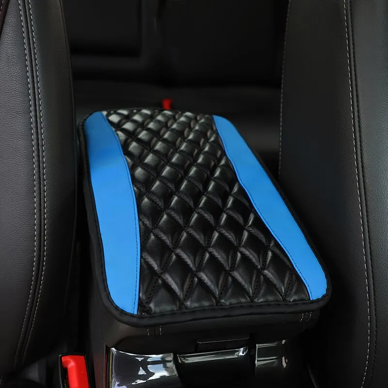 Car Armrest Cover Mat Universal PU Leather Ethnic Style Print Waterproof Non Slip Storage Box Pad Auto Styling Interior Accessor