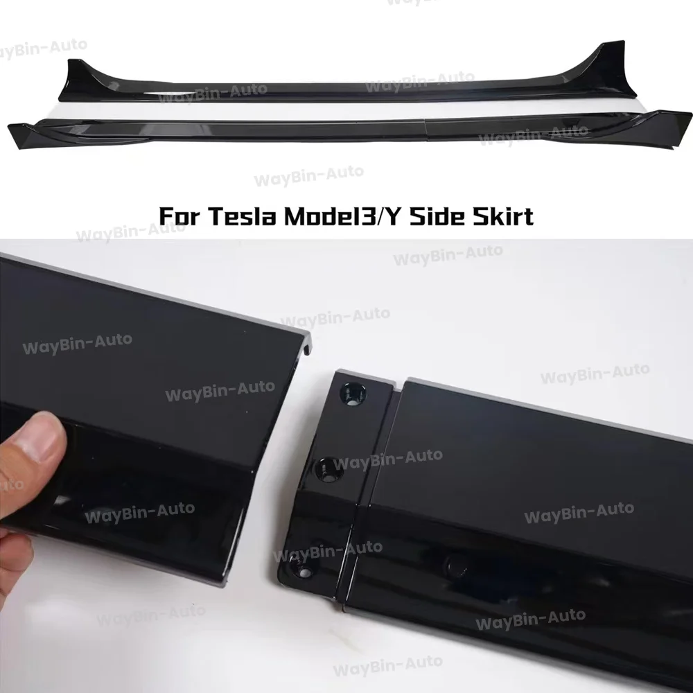 Fast Aero Side Splitter For Tesla Model 3 Y 2017-2024 Body Kits Model 3 Highland Side Skirt Glossy Carbon Black Auto Accessories