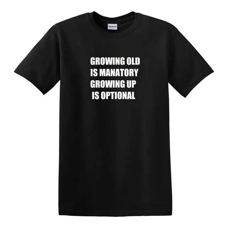 Growing Old Is Mandatory Up Optional T shirt Funny Retirement