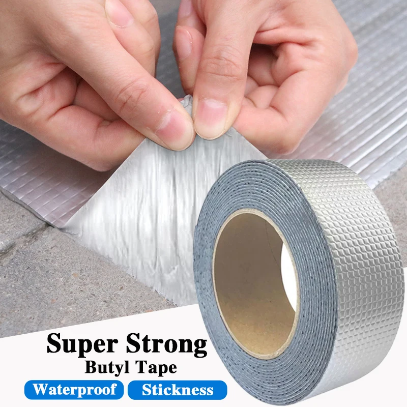 

Super Sticky Aluminum Foil Butyl Rubber Tape High Temperature Resistance Waterproof Roof Pipe Crack Duct Repair Tape Stop Leak