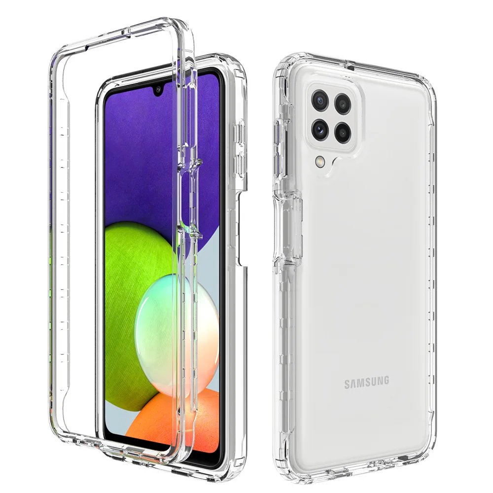 

Samsung A22 Clear Shockproof Cases Hard Bumper Soft TPU Protective Cover for Samsung A22/A21S Screen Protector