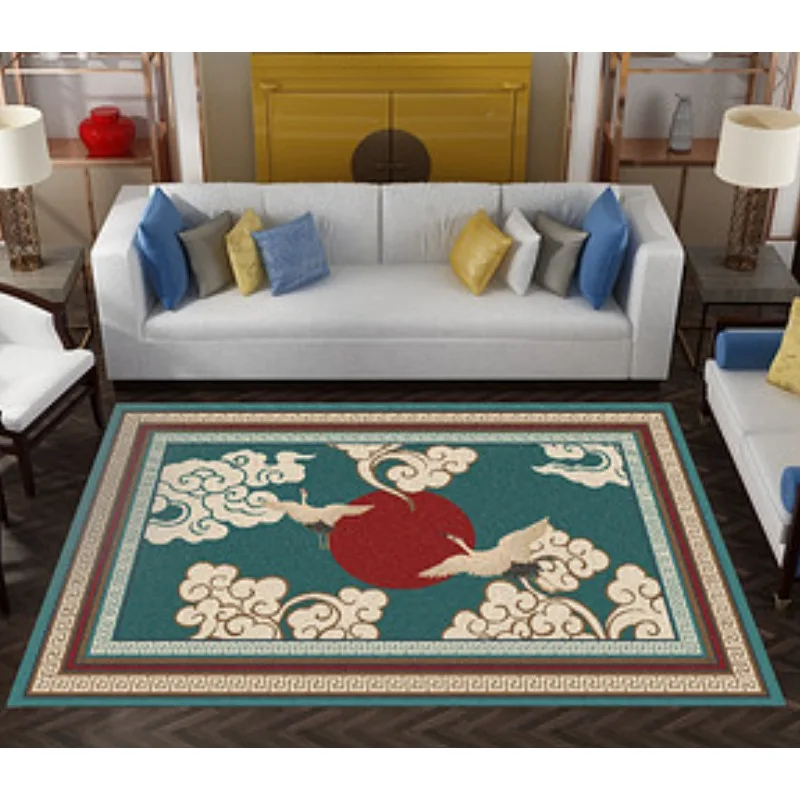 

Modern Chinese style Rug Turkish Gothıc Bohemian Area Living Room Sofa Bedroom Rustic Black Rug Home Decoration Retro Carpet