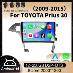 Android 16 Car Radio For TOYOTA Prius 30 2009 - 2015 Multimedia Navigation GPS Video Player Head Unit Wireless Carplay NO 2DIN
