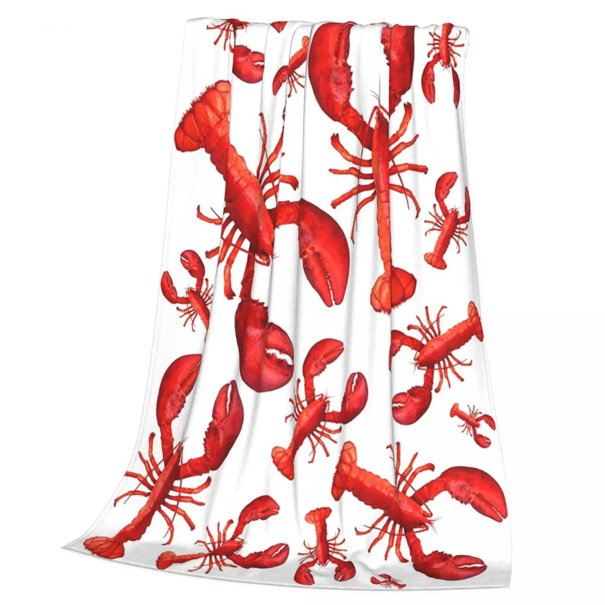 Lobsters And Lobster Seafood Festival Blankets Soft Warm Flannel Throw Blanket Cover for Bed Living room Picnic Travel Home Sofa