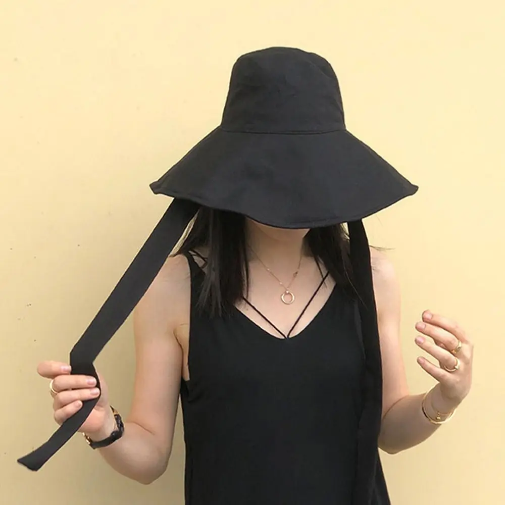 Sombrero de Pescador con Diseño de Corbata, de Algodón y Lino, con Ala Ancha, Plegable, para Playa
