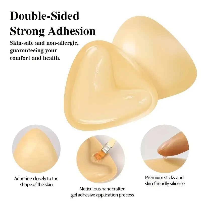 

Двусторонние липкие вставки для бюстгальтера — многоразовые ленты для подтяжки груди, увеличивающие подушечки для купальника-бикини, платья, безопасная невидимая поддержка