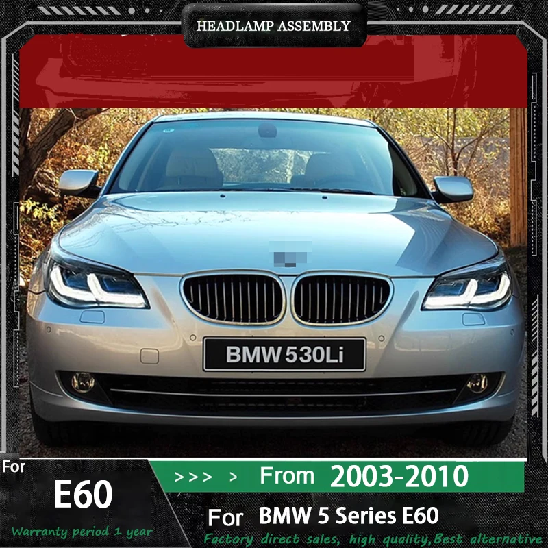 Car Light For BMW 5 Serise E60 Headlight 2003-2010 523i 530i LED Head Lamps DRL Projector High Low Beam Auto Accessories