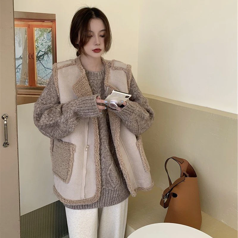 

Жилеты, женские жилеты без рукавов, лоскутная верхняя одежда, зимняя теплая стильная очаровательная повседневная простая стильная женская винтажная новинка