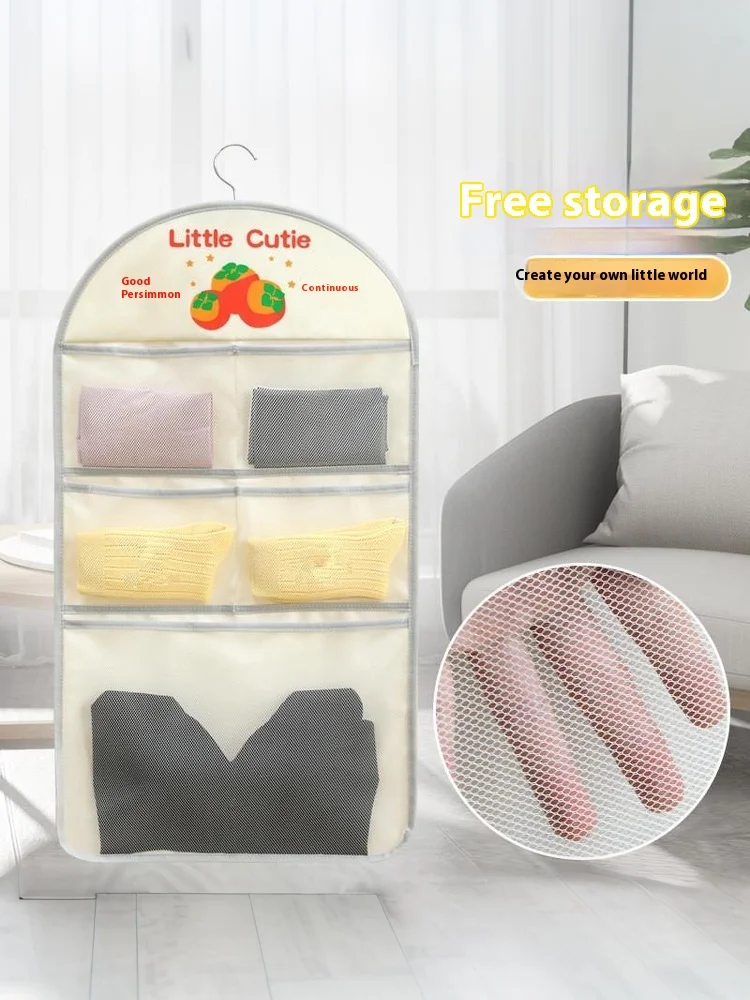2/3 레이어 대용량 스토리지 메쉬 가방 속옷 양말 보관 가방 옷 걸이와 통기성 옷장 주최자