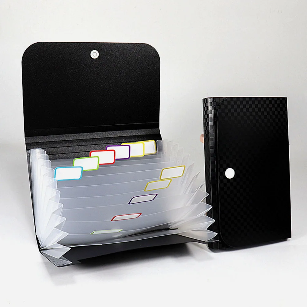 

2pcs Document Folder Coin Wallet Office File Organizer Small Bag Holder Receipts Multi-layer Folders PP Material