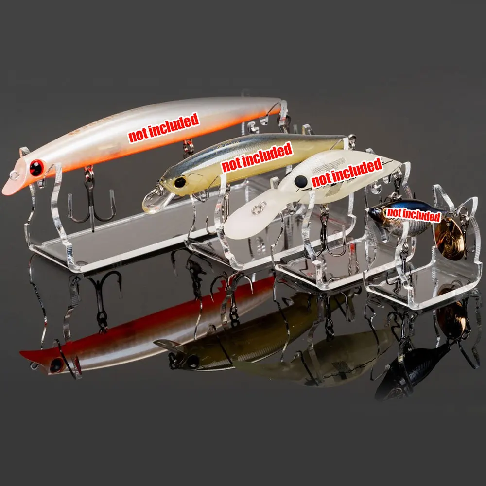 1 قطعة معالجة الصيد الصيد إغراء الاكريليك عرض موقف الطعم الثابت أسماك القفز الرف حامل أرفف دعم تخزين الديكور