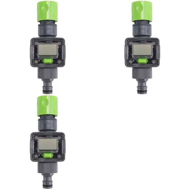 LLCS-3X Digital Water Flow Meter IPX6 Garden Hose Water Calculate Consumption Water Flow Rate 3/4Inch Thread Connectors