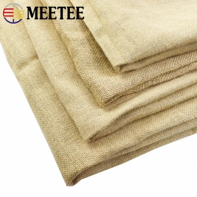 50/100x160cm Meetee Natural Burlap Fabric Per Meter Mesh Linen Textile Cloth for Bags Placemats Tablecloth DIY Decor Accessories