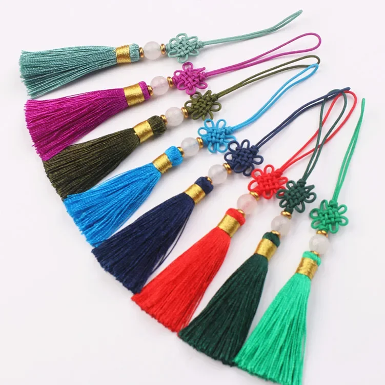 5pcs/lot Chinese Knot Tassel Silk Fringe Crafts Home Decoration Tassels for Silk Tassels Chinese Characteristics Gift Ornaments