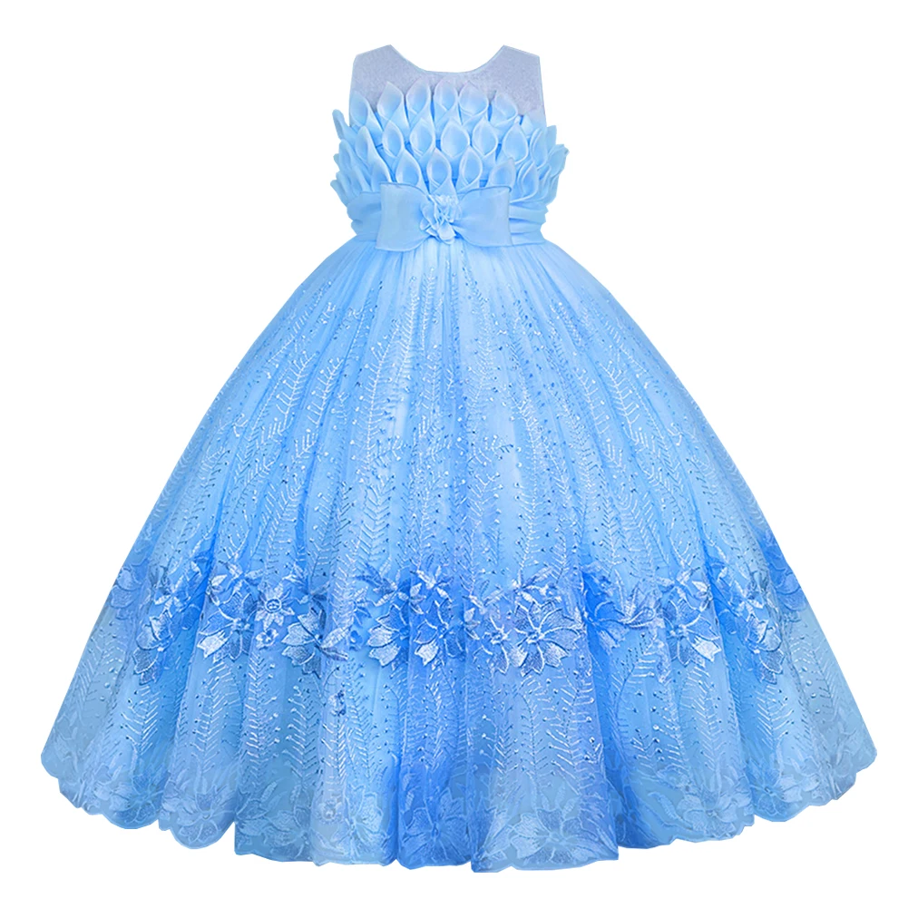 

Girls Princess Dress Lace Mesh 3D Flower Children's Tutu Dresees Ball Gown for Party/Wedding/Brithday Formal Clothing