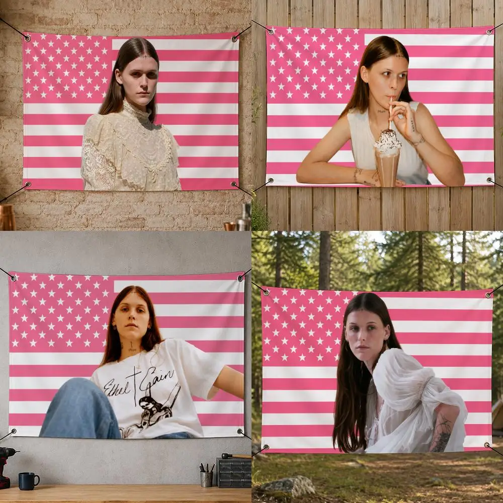 Music Trending Star Talent Music Legendary E-Ethel Cain Flags Flag Banner for Bedroom Dorm Party Home Living Room Game Room Gift