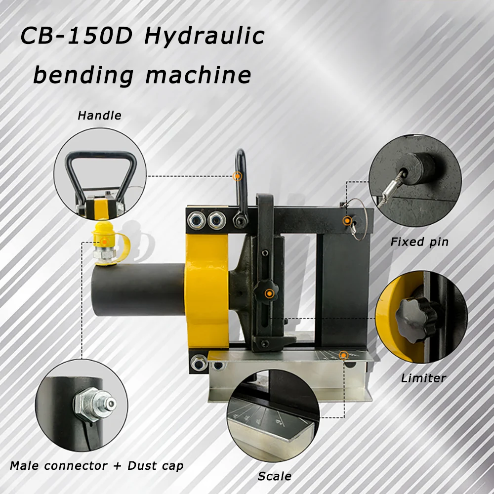 2026 CB-150D 16T Hydraulic Busbar Bender with Handle Fixed Pin Limiter Scale and Dust Cap for 10mm Copper