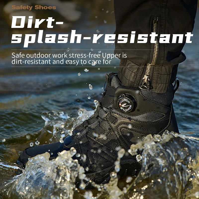 أحذية رياضية أحذية غير قابلة للتدمير أحذية أمان للعمل مع غطاء صلب لأصبع القدم مقاوم للثقب أحذية واقية أمنية للرجال أحذية تكتيكية #4