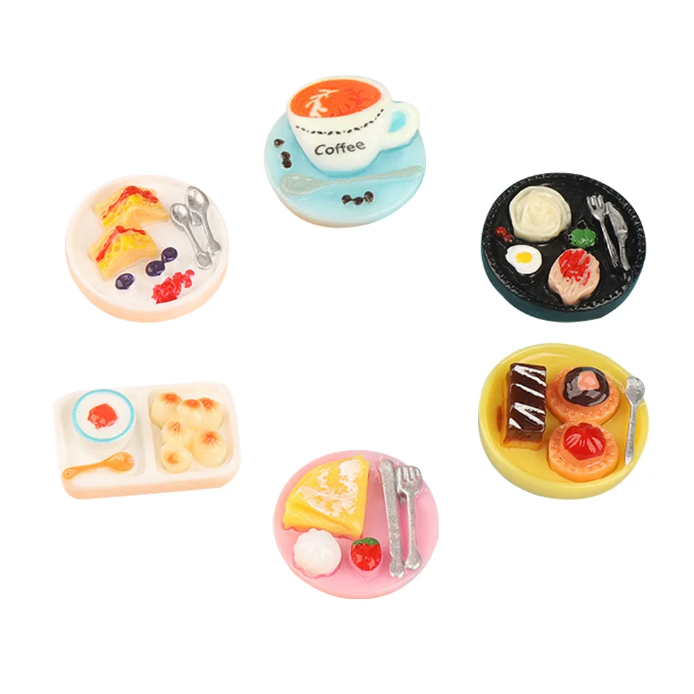6 Pcs Toy Decor Miniature Food and Play Model Props 240X240X060CM House Dolls Artificial Tiny Ornament