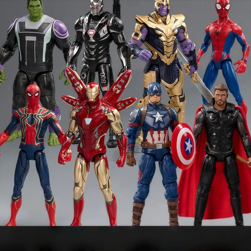 

Hot 7 Inch Captain America Wolverine Iron Man Thor Spider Man Patriot Black Panther Figures Model Ornaments Doll Model Toy Gift