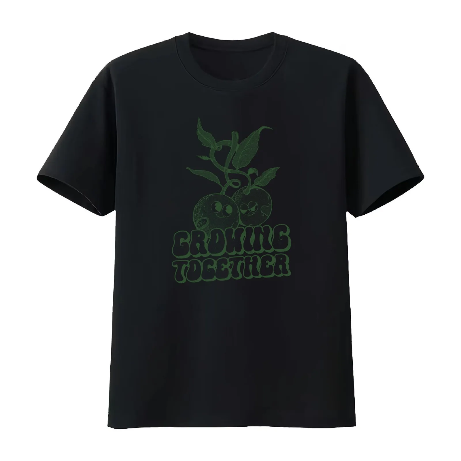 Growing Together T-Shirt Summer Casual Cotton Tee Oversized Streetwear Tops Vintage Graphic Print Loose Fit Short Sleeve
