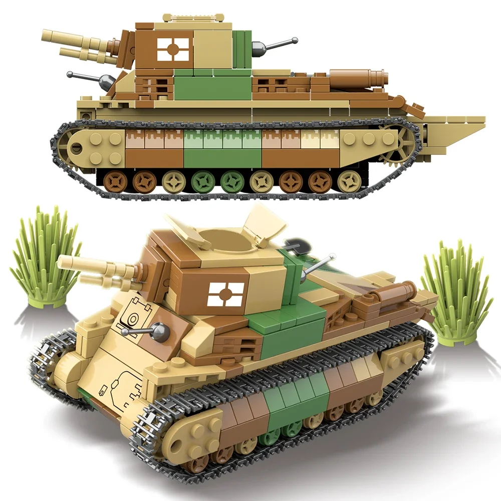 528PCS Military Series Type 89 I-GO Medium Tank Building Blocks Japan Middle Tank Bricks Weapons Soldiers Children Toys Gifts