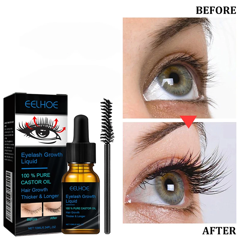 Olio di ricino Siero per ciglia a crescita rapida Mascara lucido Sopracciglio Migliora Nutre Naturale Allunga Ispessimento Siero per arricciare le ciglia