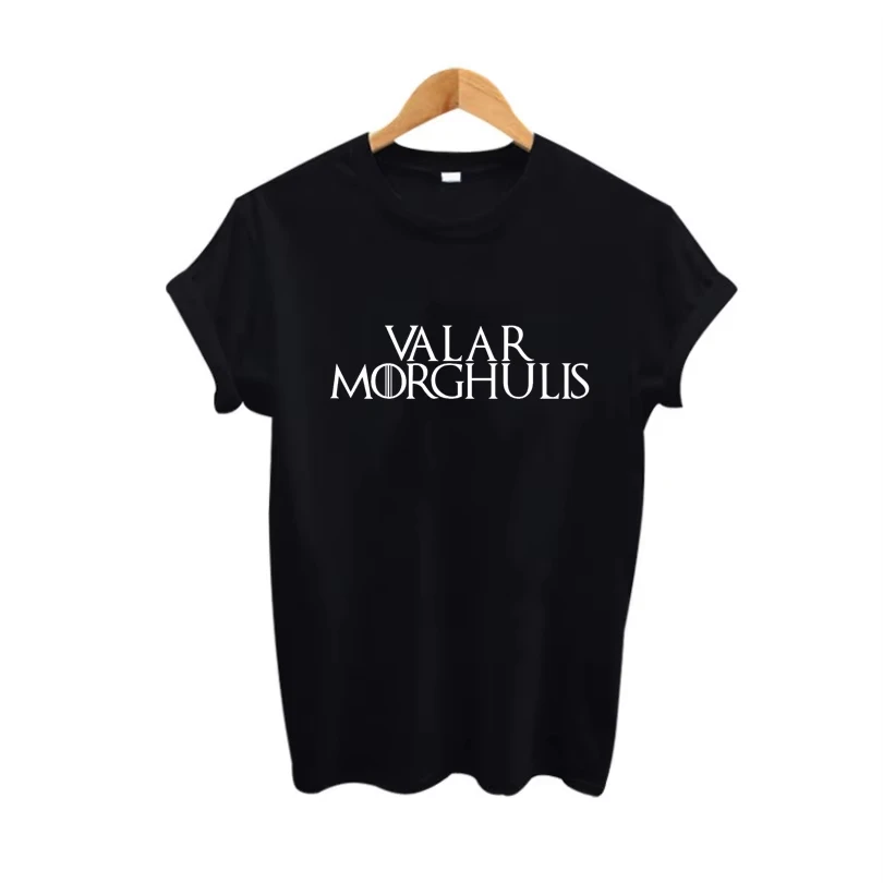Game of Thrones TV Show T-Shirt Unisex Funny Women Letters Printing Tshirts Harajuku Valar Morghulis Short Sleeve Cotton Casual