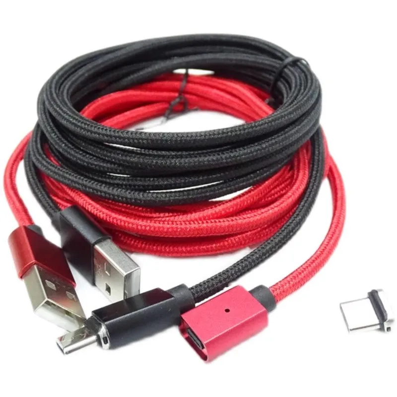 1 Piece Magnetic Suction Interface USB Braided Wire Type-c Keyboard Data Cable Mouse cable Charging Snake Skin