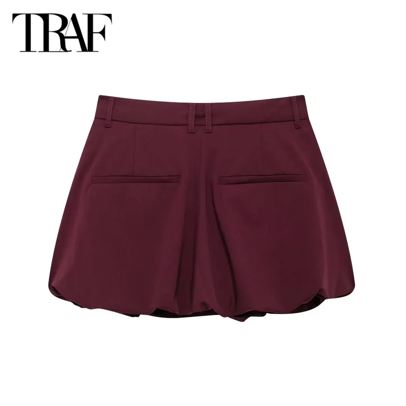 TRAF Women's Short Skirt 2024 Summer Elegant Party Butterfly Lace-Up Mini Skirts Ladies Fashoin Casual Pleated Skirts For Female