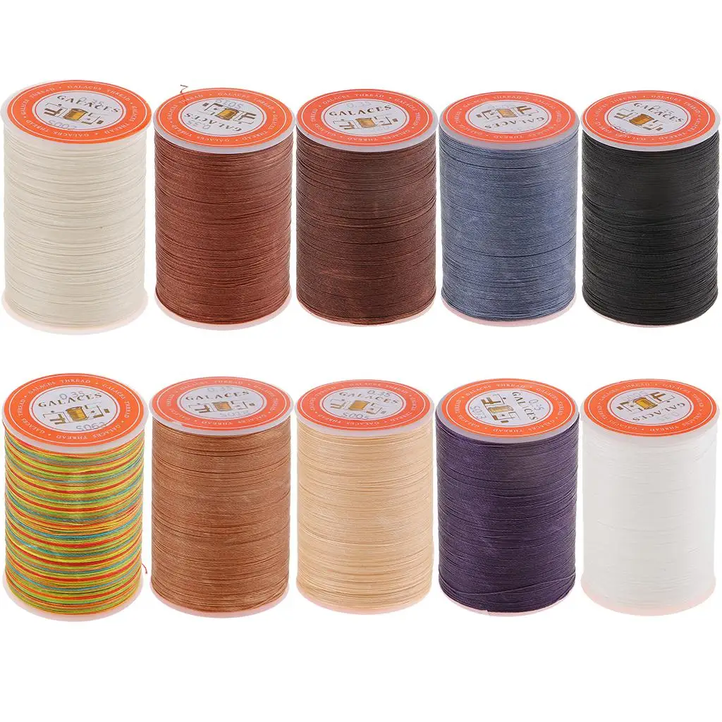 Waxed Thread 0.35mm/ Polyester Cord for Sewing Stitch Leather Bracelet image 5