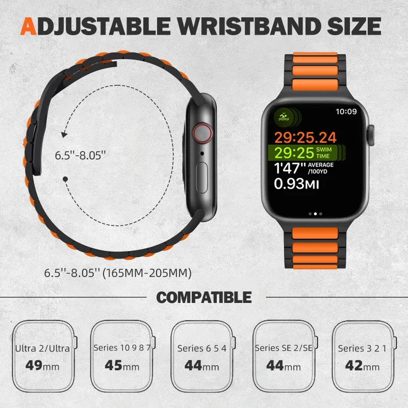 สายซิลิโคนสําหรับ Apple Watch Band 46 มม.40 มม.44 มม.49 มม.45 มม.41 มม.38 มม.42 มม.44 มม.สร้อยข้อมือ iWatch Series 10 9 8 7 6 SE Ultra 2