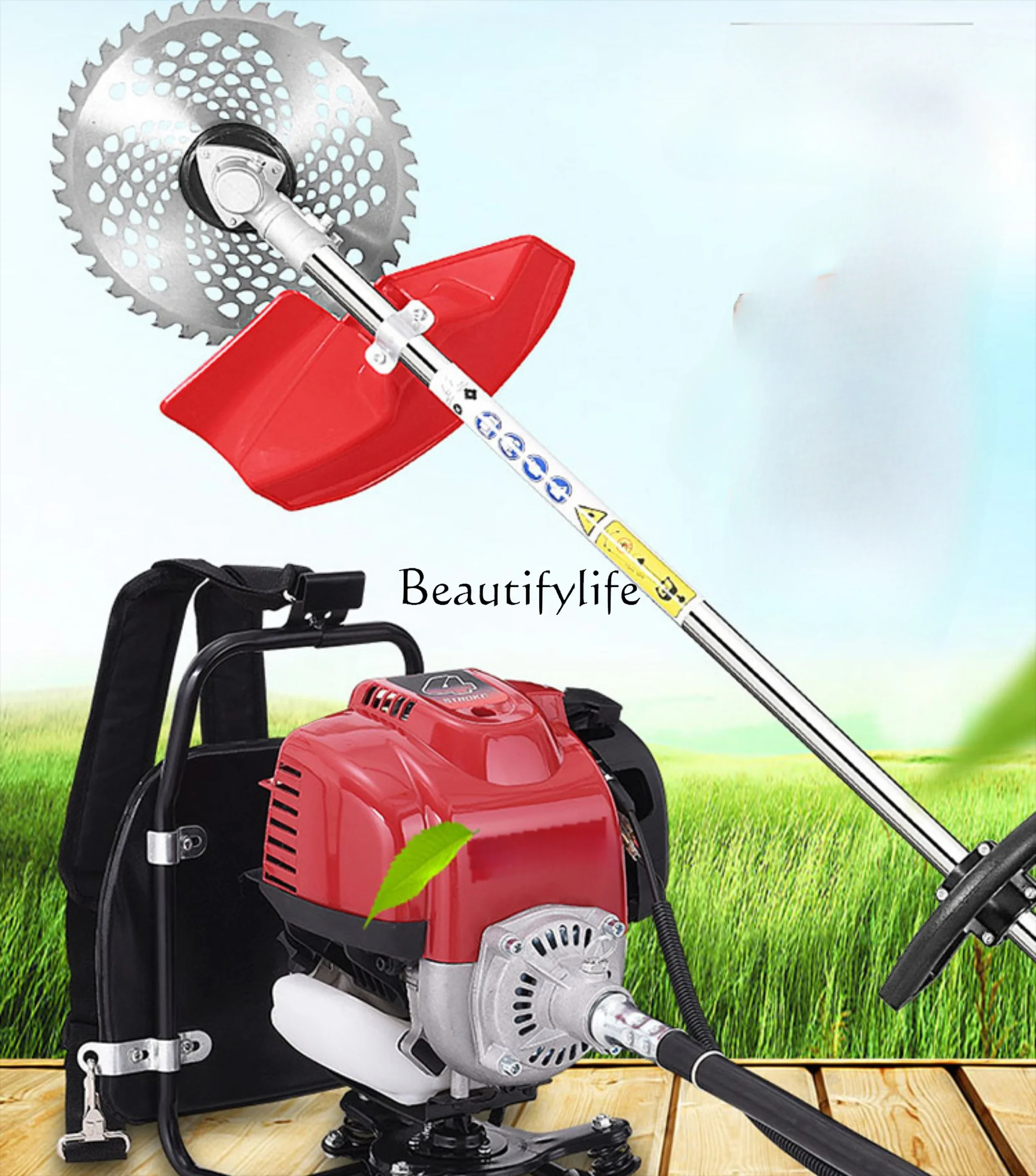 

Lawn mower multi-functional reclamation garden four-stroke backpack gasoline engine small lawn mower import