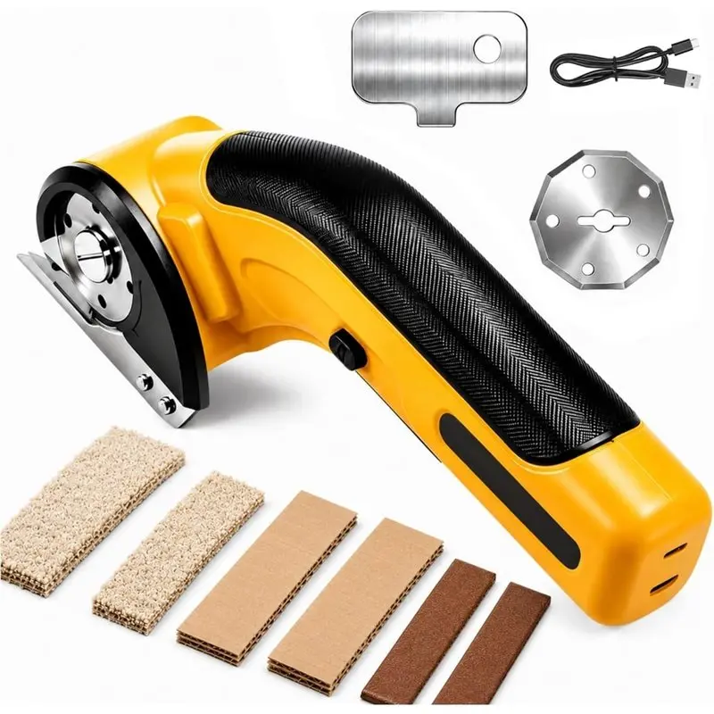 ABGH-Cordless Electric Scissors,Rechargeable Cardboard Cutter, 4V Electric Box Cutter For Cardboard Box, Plastic, Leather