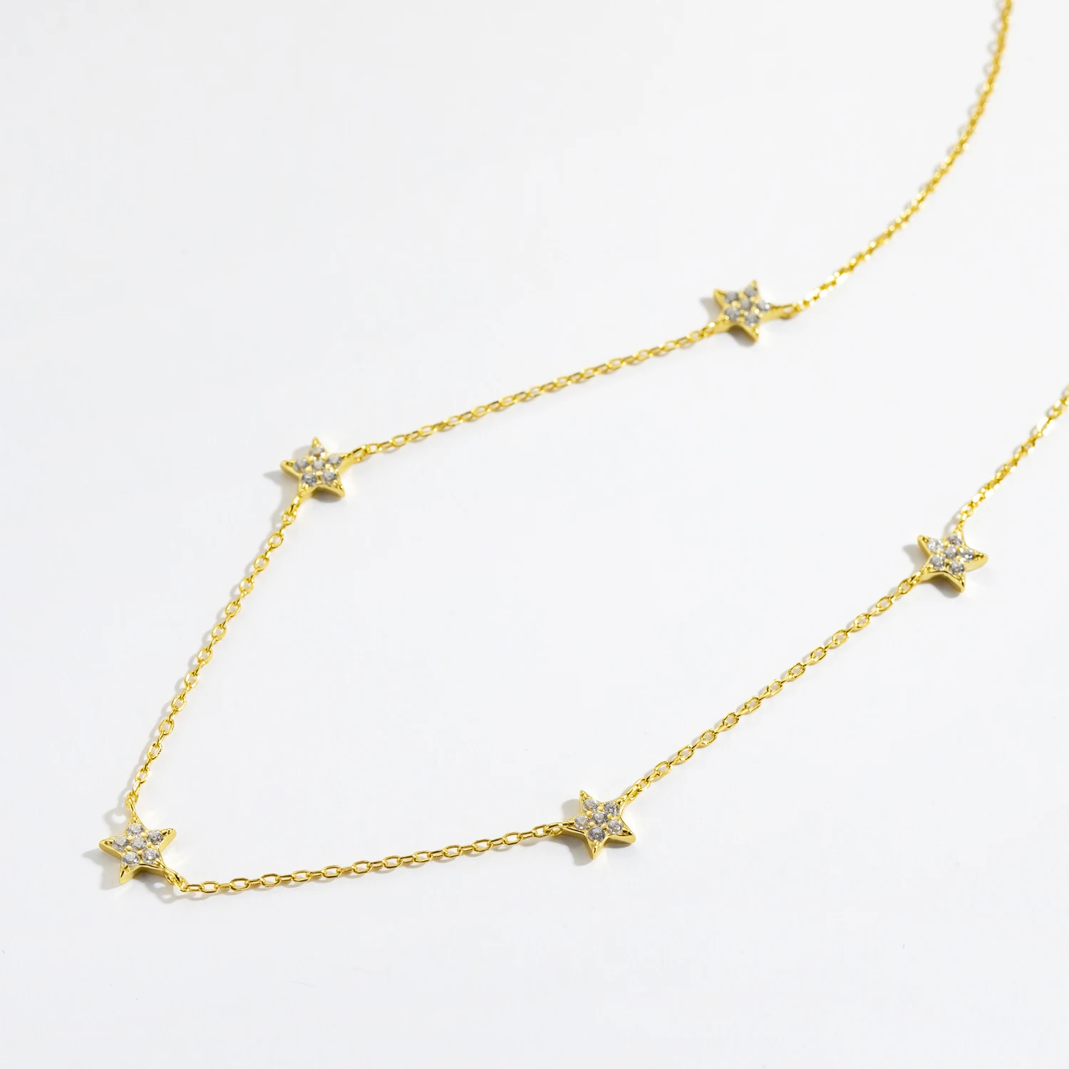 VEWANT 925 Sterling Silver Star CZ Ziron Pave Charm Beads Naszyjnik Długi łańcuszek Ślubna biżuteria Prezent — zdjęcie 5
