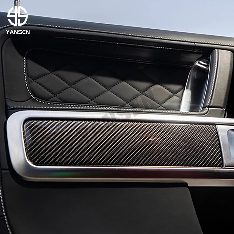 Dry Carbon Fiber Interior Accessories Car Door Plate Panel Cover for Mercedes Benz W464 G63 G500 2019-2020