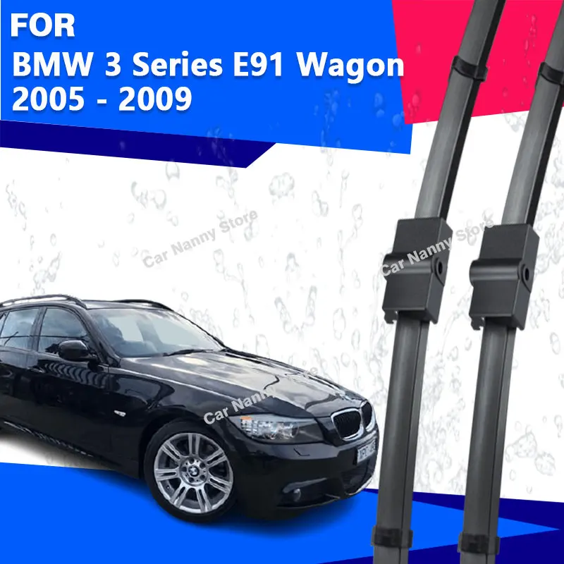 

Front Windshield Windscreen Blades for BMW 3 Series E91 Wagon 2005 - 2009 Car Wipers Rubber Strip Soft Rubber 2006 2007 2008
